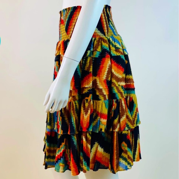 RALPH LAUREN Colorful Western Southwestern Skirt Elastic Waist Plus Sz 16 NEW!!! - Picture 7 of 12